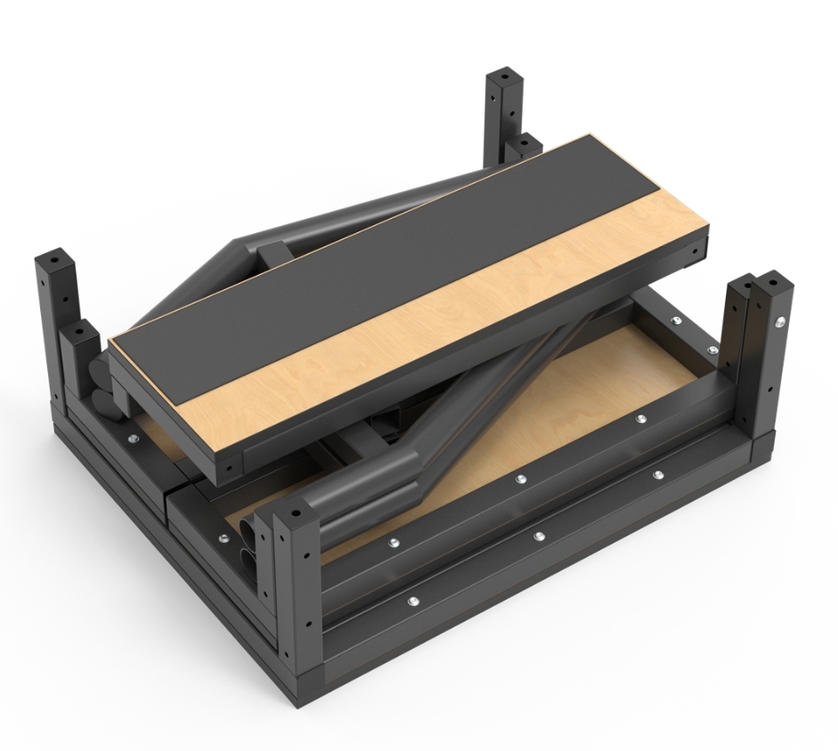 Square tube simple Two-Sided High Low Rehabilitation Staircase (Black)