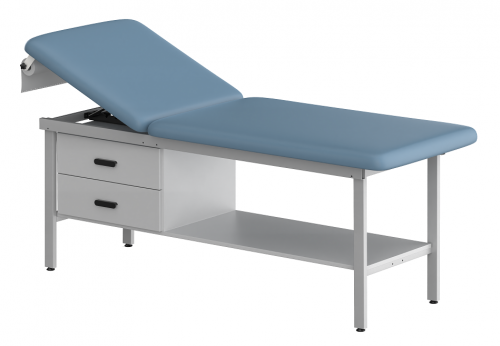 CLINIC-1 SERIES STEEL CONSTRUCTION TREATMENT TABLES WITH SHELF & TWO DRAWERS